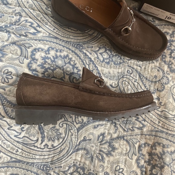 Men's Gucci suede horse bit lug sole - Picture 2 of 4